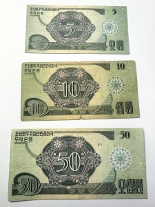 Set Bancnote - Coreea de Nord - Foreign Trade Bank - 5/10/50 Won 1988 - Img 2