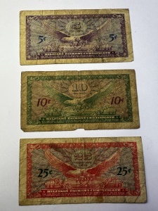 Set Bancnote - Military Payment Certificates - 5/10/25 Cents 1965 - USA - Img 2