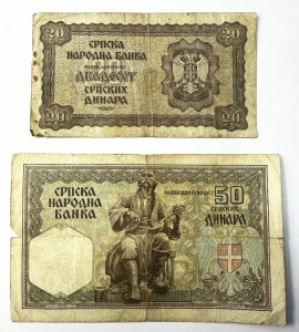 Set Bancnote Serbia - 20/50 Dinari 1941 - Ocupatie Germana - Img 4