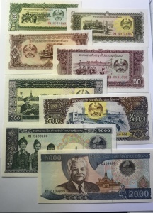 Set Bancnotes - Laos - 8 Bancnote ( 5/10/20/50/100/500/1000/2000 Kip )