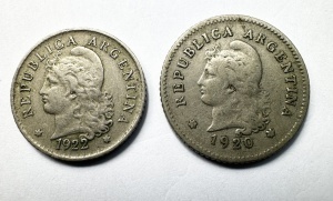 Set Monede - Argentina - 5 / 10 Centavos 1920/1922