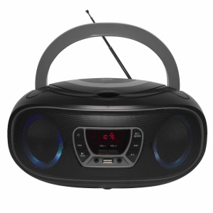 Sistem Audio Portabil Boombox Denver TCL-212BT, CD Player, Bluetooth, Radio FM, USB MP3, Lumini LED, AUX, Negru - Img 9