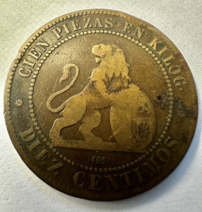 SPANIA - GUVERN PROVIZORIU - 10 CENTIMOS 1870