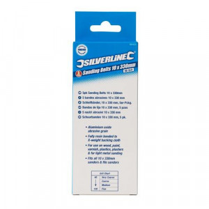 Szett 5 db csiszolószalag, 10 x 330mm, 40,60,80,120-as szemcseméretű keverék, Silverline - Img 3