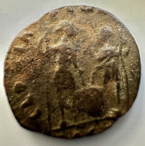 Tablou VALENS ( 364-378 AD ) + Moneda autentica . - Img 3
