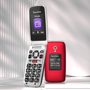 Telefon mobil cu clapeta de buget pentru seniori, cifre mari, camera, sunet puternic, USB-C, 2 x ecran LCD COLOR, Easyfone Prime A1 PRO 4G, ROSU - Img 4