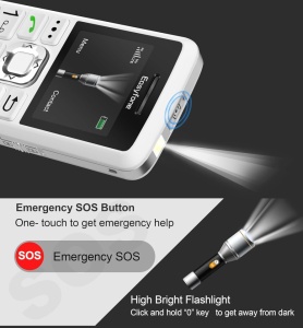 Telefon mobil de buget pentru seniori, cifre mari, sunet puternic, USB-C, ecran LCD COLOR, Easyfone Chaperon T200 4G, ALB - Img 4