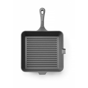 Tigaie grill din fonta, HENDI, negru,250x250x(H)50mm