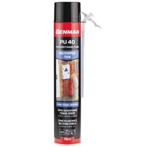 Univerzális professzionális poliuretán hab, PU40, több felületre, kézi felhordás, 750ml, Benman