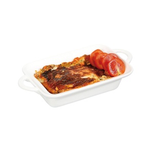 Vas aperitive / servire dreptunghiular, 12x19x5 cm, portelan super-rezistent, potrivit si pentru cuptor, Hendi - Img 2