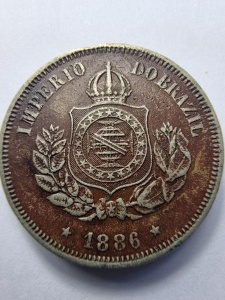 🪙 Brazilia Imperială – 50 Réis 1886- Pedro II