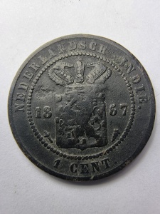 1 Cent 1857, Indiile Olandeze, domnia regelui Willem al III-lea