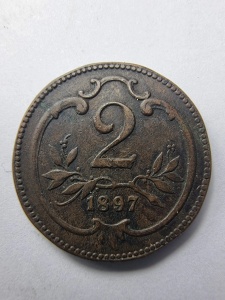 2 Heller 1897 – Împărat Franz Joseph I – Austro-Ungaria - Img 3