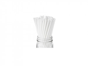 250 darabos készlet, 225 x 6 mm-es, fehér, egyenként csomagolt, egyenes műanyag szívószálakkal - Img 4