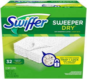 32 darabos univerzális felmosókészlet, felmosó, por, nagy porhatékonyságú, Swiffer TRAP + LOCK