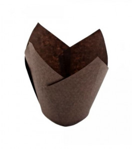 350 darabos muffin formakészlet, tulipán formák, 32 x 60mm, barna színűek - Img 2