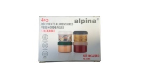 4 db mini ételtartály készlet, 4 x 35ml, 4.6x3.5cm, csavaros kupakkal, Alpina - Img 6
