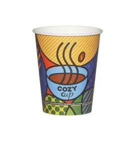 500 darabos papírpohár készlet forró italokhoz, kávéhoz, teához, forralt borhoz, tortákhoz, 235ml, 8oz, d80mm, Cozy Cup modell