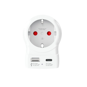Adaptor de călătorie SKROSS, „Europa – SUA”, USB-C USB-A (20 W PD, încărcare rapidă, alb) - Img 4