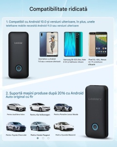 Adaptor dongle pentru conectare la android auto fara a folosi cablu, ompatibil cu mașini începând cu 2016, cu fir Android Car, Plug and Play - Img 5