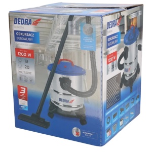 Aspirator cenusa, semineu, soba, constructii pentru moloz, 1200W, 20L, Dedra - Img 2