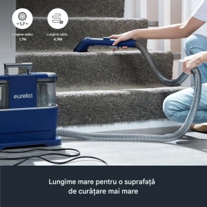 Aspirator cu spalare, portabil, recipient apa murdara / curata, aspirare 12500Pa, 230V, functie pulverizare, ideal casa cu animale, Eureka - Img 5