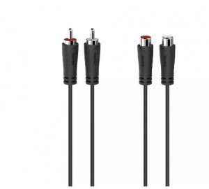 Audiokábel adapter, 2 x RCA apáról 2 x RCA mumra, 3m, Hama