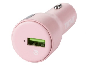Autós gyorstöltő, 12/24V, 3.5A, Qualcomm port, rózsaszín, Tronic