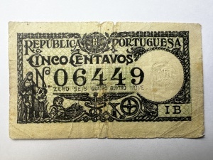 Bancnota - Portugalia - 5 Centavos 1917 - Img 2