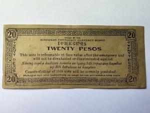 Bancnota Rara - Filipine 1944 – 20 Pesos – Mindanao Emergency Currency Board – WWII - Img 2