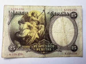 Bancnota Spania - 25 Pesetas 1931 - Img 2