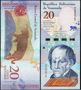 Bancnota - Venezuela 20 Bolivares Soberano, 2018,