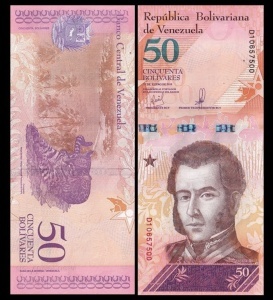 Bancnota - Venezuela 50 Bolivares Soberano, 2018