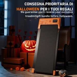 Banda de alergat DeerRun C6 PRO EDITIE LIMITATA HALOWEEN, Q1 Plus, Viteza Maxima 8km/h, Sarcina maxima 159kg, 117.8 × 51.4 × 10.5 cm, Compatibila cu diferite aplicatii prin Bluetooth, Gri, telecomanda, ambalaj original deteriorat - Img 5
