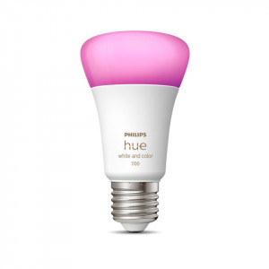 Bec LED RGB inteligent Philips Hue, Bluetooth, Zigbee, A60, E27, 9W (75W), 806 lm, lumina alba si colorata - Img 2
