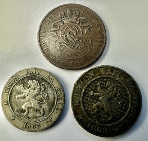 BELGIA - LEOPOLD I - 2/5/10 CENTIMES ( 1859-1863 ) - Img 2