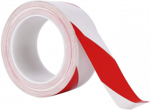 Biztonsági szalag, kerületi jelzőszalag, 70mm x 500m, piros/fehér, Fixman - Img 2
