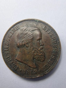 Brazilia – 10 Réis 1869 – Pedro II (Imperiul Braziliei) - Img 3