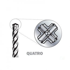 Burghiu pentru beton SDS PLUS QUATRO 28,0x600/540 - Img 2