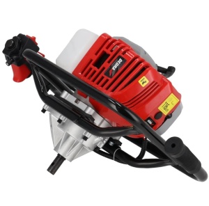 Burghiu pentru gauri pamant pentru stalpi, gard, copaci, motor benzina 2 T, 52cc, 3 burghie incluse, Dedra - Img 5