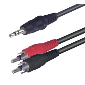 Cablu audio, mufă stereo metalic 3,5 mm - 2 prize RCA, 5 m