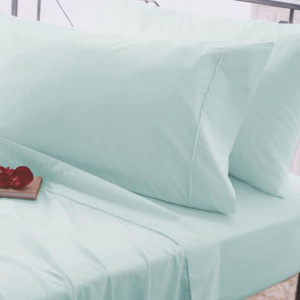 Cearceaf cu elastic, 100% bumbac, marime pat dublu, 190 x 135 x 28 cm, verde mint, George Home - Img 3