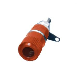 Conector tip banană, mamă, roşu, se poate cositori