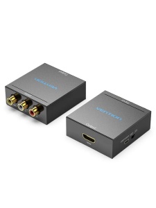 Convertor audio-video premium de la 3 x RCA TATA la HDMI mama, 720p/1080p, alimentare usb, ideal conectare console jocuri vintage, Vention