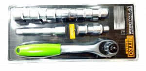 Csövezési készlet , 11 db , 8 x cső , 1 x hosszabbítócső 12,5 cm , 1 x racsni , tasak , Niteo Tools - Img 4