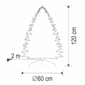Decor brad din fibra optica, 120cm, LED - Img 3