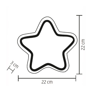 Decor de masa cu LED-uri, stea din lemn, neon-light, alb cald - Img 3