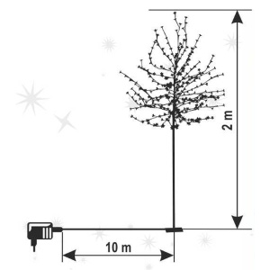 Decoraţiune cu LED-uri, cireş, 2 m, 230V - Img 3