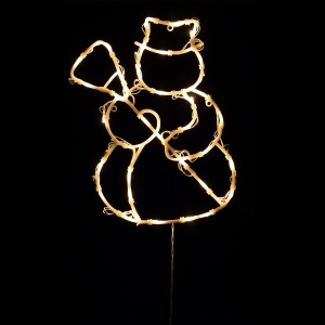 Decorațiune LED pentru fereastră, om de zăpadă, cu baterii, alb cald - Img 1