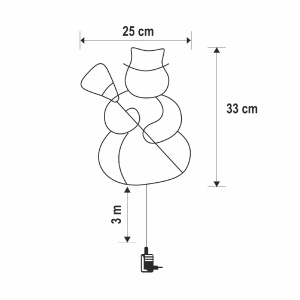 Decorațiune LED pentru fereastră, om de zăpadă, temporizator 6/18 ore, adaptor inclus, alb cald - Img 3